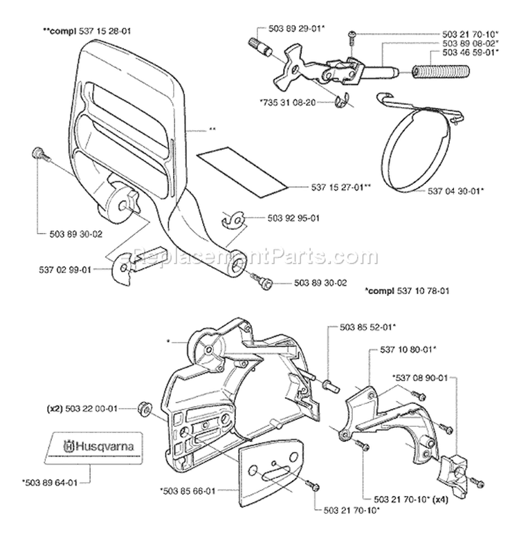 Page C Diagram and Parts List for 353 EPA I 2002-09 Husqvarna Chainsaw