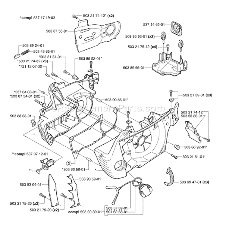 Page E Diagram and Parts List for 353 EPA I 2002-09 Husqvarna Chainsaw