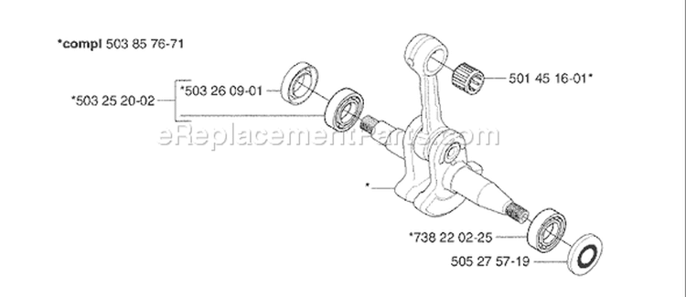 Page F Diagram and Parts List for 353 EPA I 2002-09 Husqvarna Chainsaw