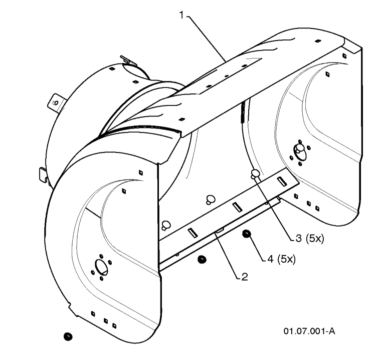 Auger Housing / Impeller Assembly 4 Diagram and Parts List for 5524SBL (96193003400)(2008-11) Husqvarna Snow Blower