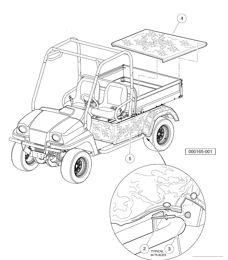 Camouflage Covers Diagram and Parts List for HUV4420G 2006-11 Husqvarna Lawn Tractor