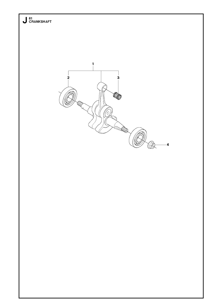 Crankshaft Diagram and Parts List for 61  Husqvarna Chainsaw
