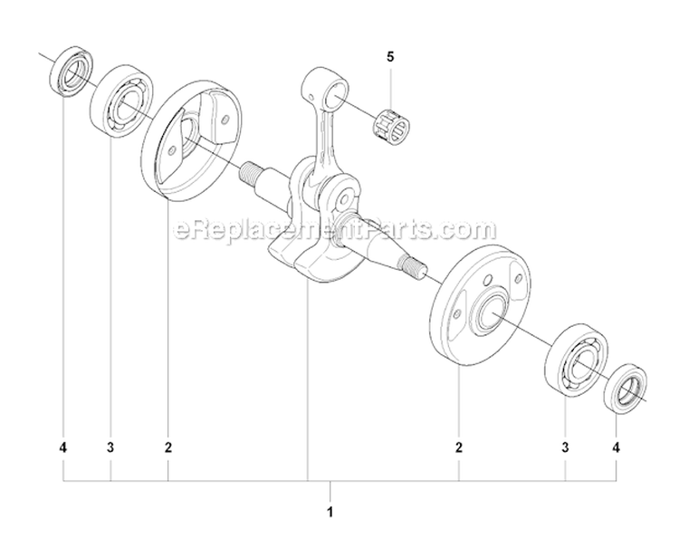 Crankshaft Diagram and Parts List for 355FRM 2008-07 Husqvarna Brush Cutter