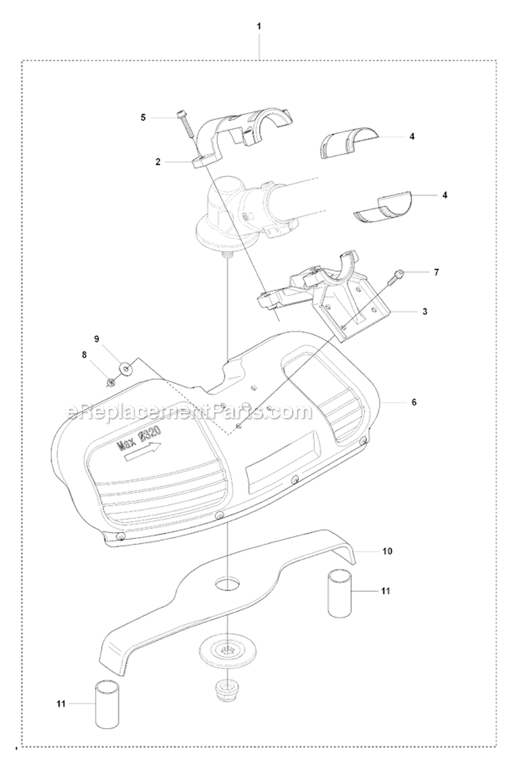 Guards Diagram and Parts List for 355FRM 2008-07 Husqvarna Brush Cutter