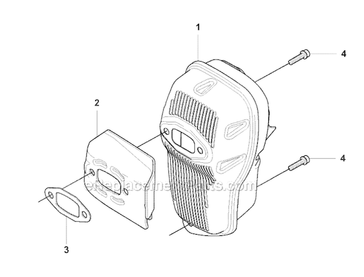 Muffler Diagram and Parts List for 355FRM 2008-07 Husqvarna Brush Cutter