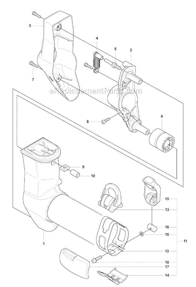 Tower Diagram and Parts List for 355FRM 2008-07 Husqvarna Brush Cutter