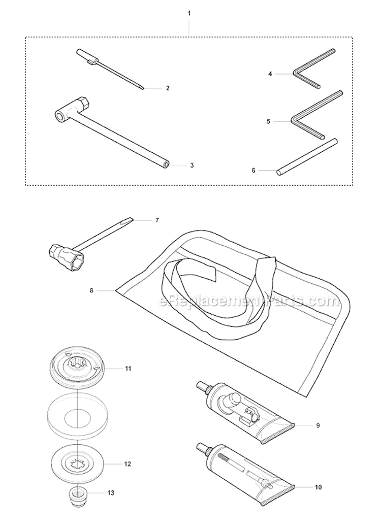 Accessories 1 Diagram and Parts List for 355FXT 2007-08 Husqvarna Brush Cutter