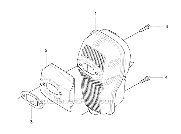 Muffler Diagram and Parts List for 355FXT 2007-08 Husqvarna Brush Cutter