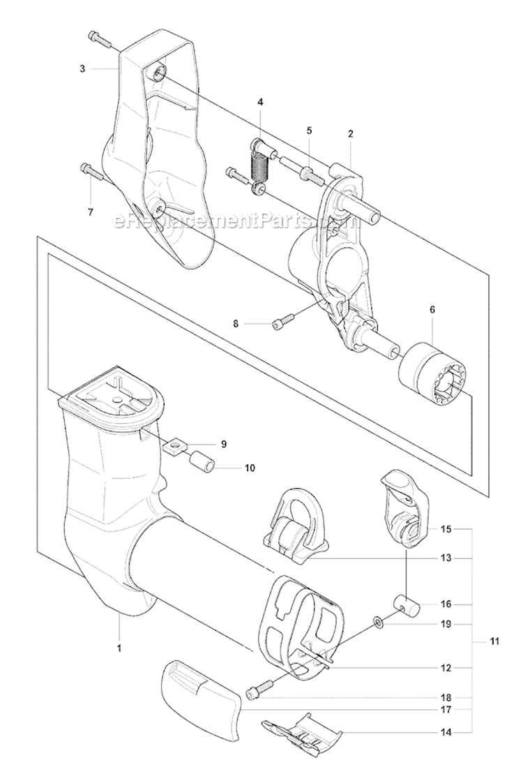 Tower Diagram and Parts List for 355FXT 2007-08 Husqvarna Brush Cutter