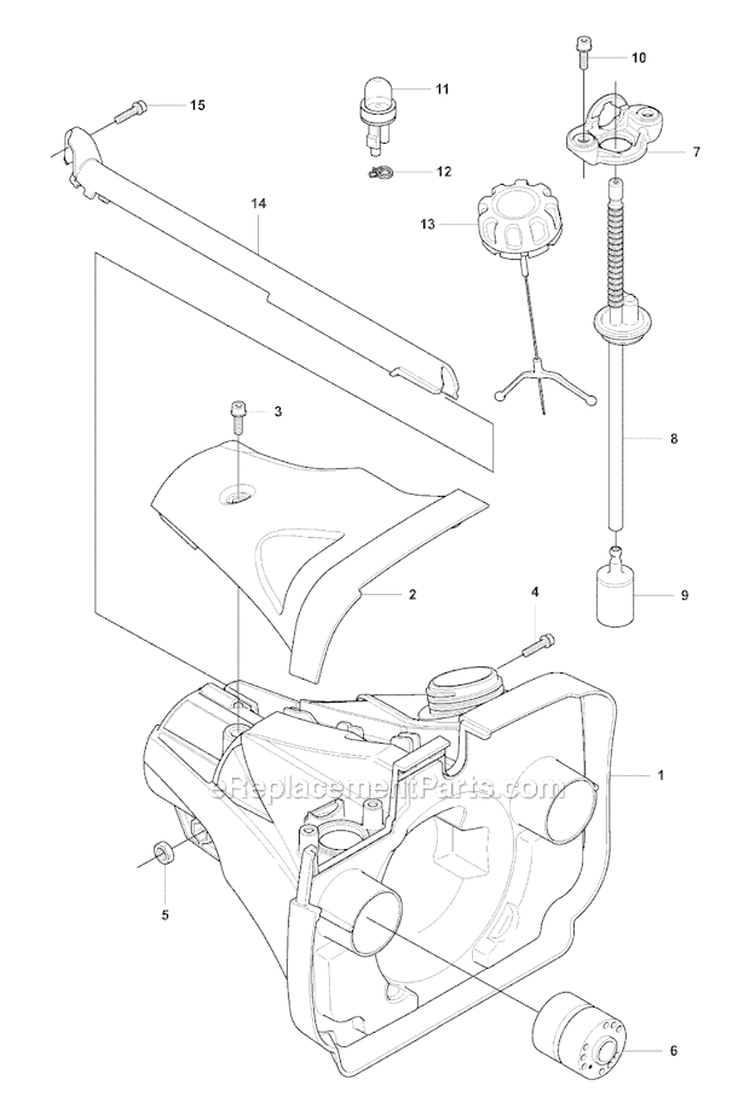 Fuel Tank Diagram and Parts List for 355FX 2007-08 Husqvarna Brush Cutter
