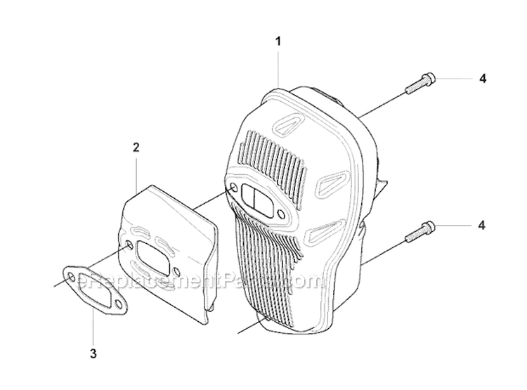 Muffler Diagram and Parts List for 355FX 2007-08 Husqvarna Brush Cutter