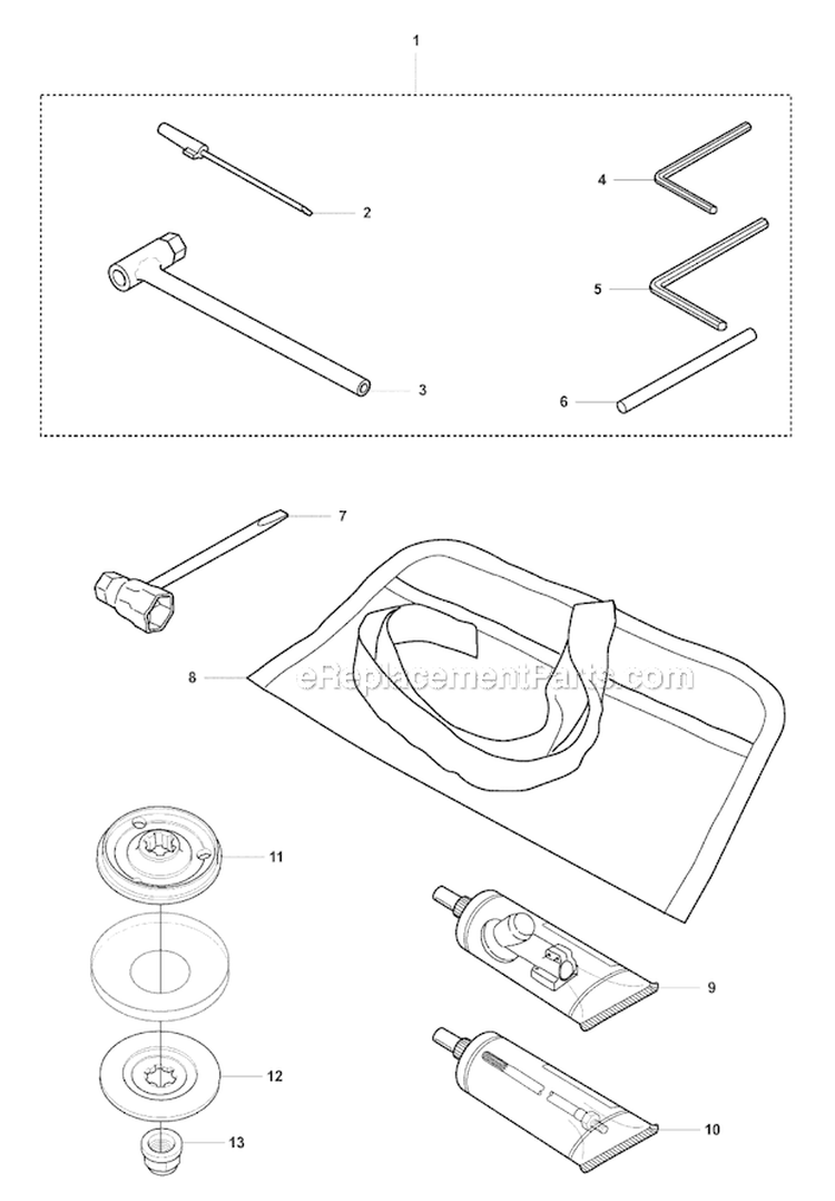Accessories 1 Diagram and Parts List for 355RX 2007-08 Husqvarna Brush Cutter