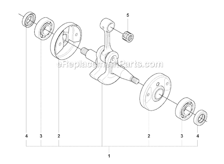 Crankshaft Diagram and Parts List for 355RX 2007-08 Husqvarna Brush Cutter