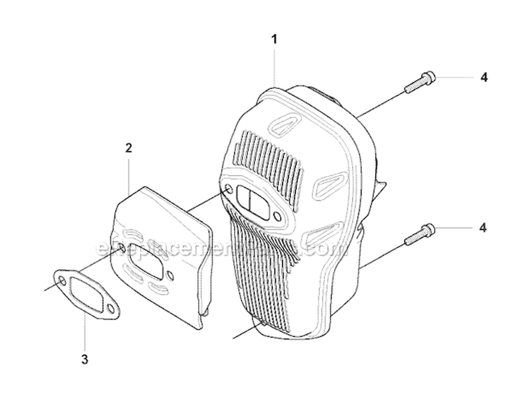 Muffler Diagram and Parts List for 355RX 2007-08 Husqvarna Brush Cutter