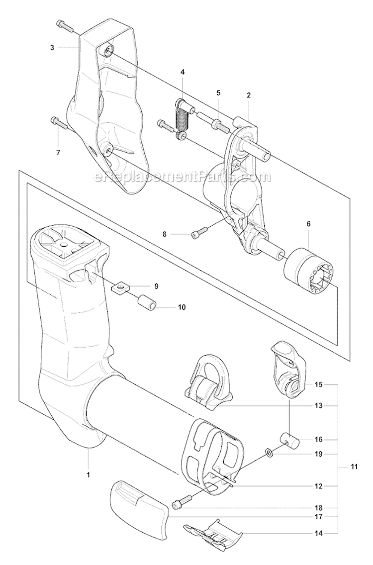 Tower Diagram and Parts List for 355RX 2007-08 Husqvarna Brush Cutter