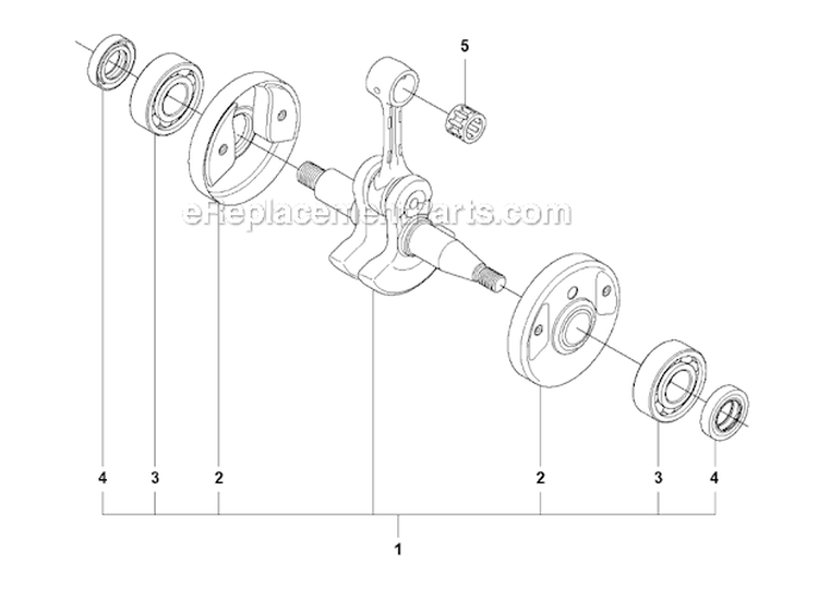 Crankshaft Diagram and Parts List for 355RX 2011-01 Husqvarna Brush Cutter