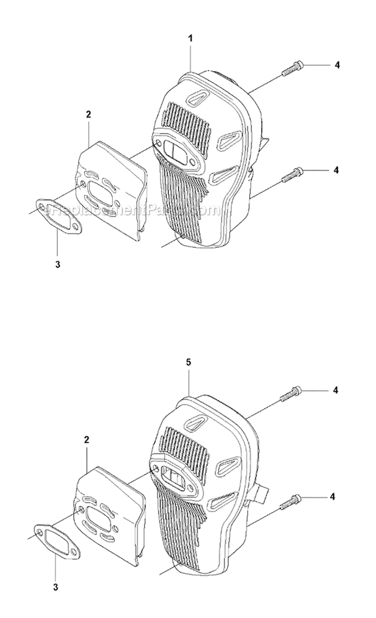 Muffler Diagram and Parts List for 355RX 2011-01 Husqvarna Brush Cutter