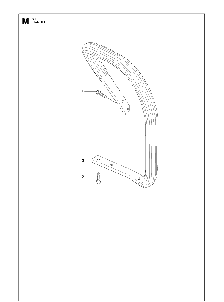 Handle Diagram and Parts List for 61  Husqvarna Chainsaw