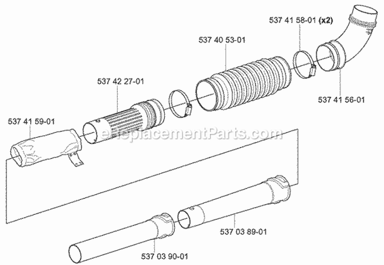 Housing Diagram and Parts List for 356BT X-Series - 2004-10 Husqvarna Leaf Blower / Vacuum