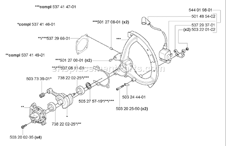 Page D Diagram and Parts List for 356BF 356 BF 2004-10 Husqvarna Leaf Blower / Vacuum