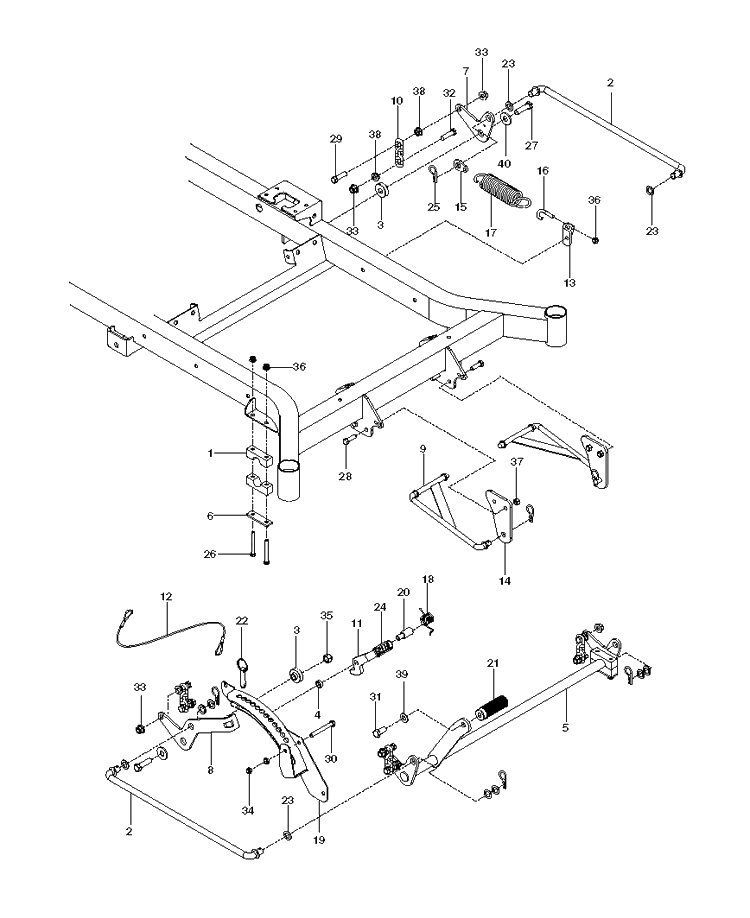 Mower Lift / Deck Lift Diagram and Parts List for MZ61 (967277502)(2013-11) Husqvarna Lawn Mower