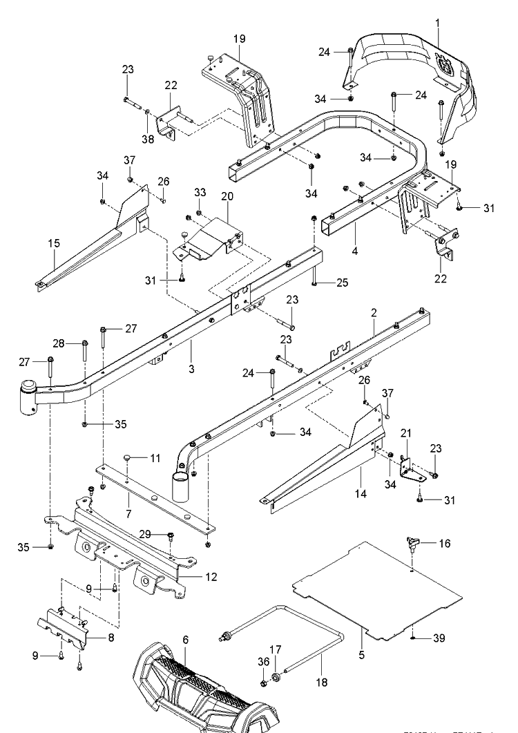 Frame Diagram and Parts List for Z248F (96795390200)(2018-09) Husqvarna Lawn Mower