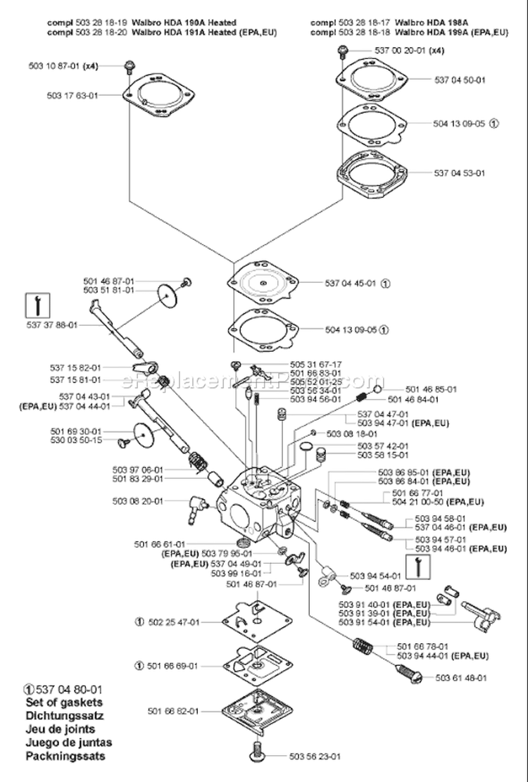 Page B Diagram and Parts List for 357XP 357 XP 2005-02 Husqvarna Chainsaw