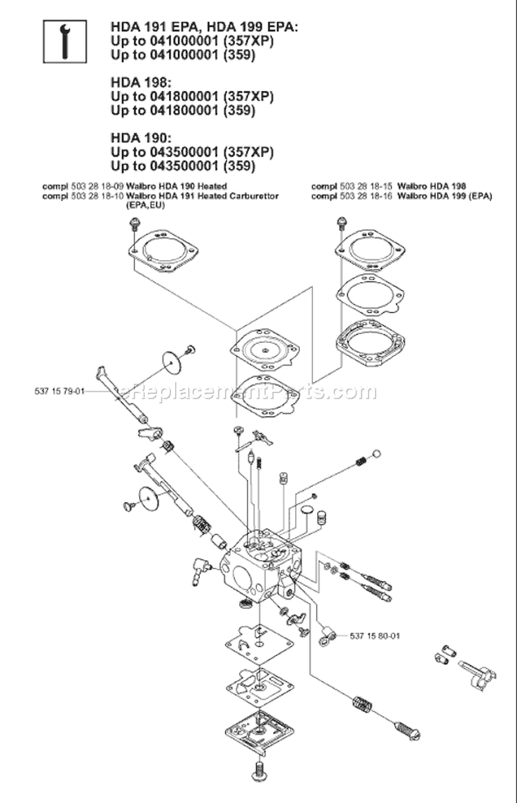 Page M Diagram and Parts List for 357XP 357 XP 2006-02 Husqvarna Chainsaw