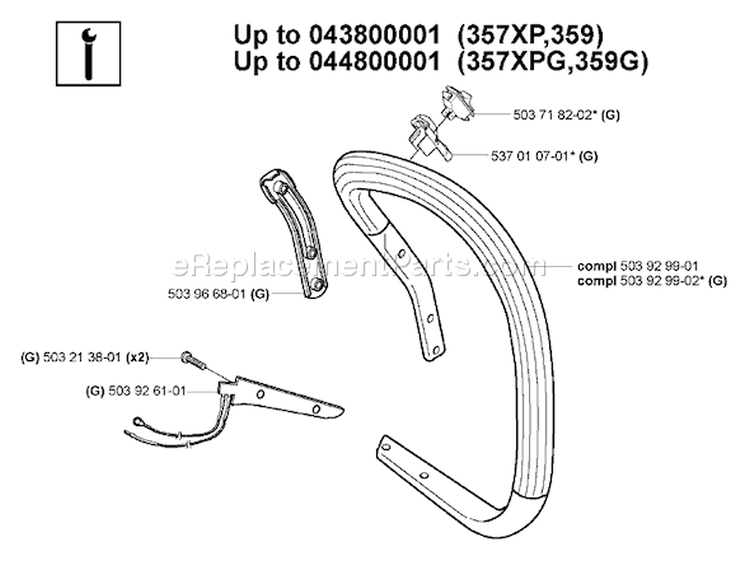 Page O Diagram and Parts List for 357XP 357 XP 2005-02 Husqvarna Chainsaw