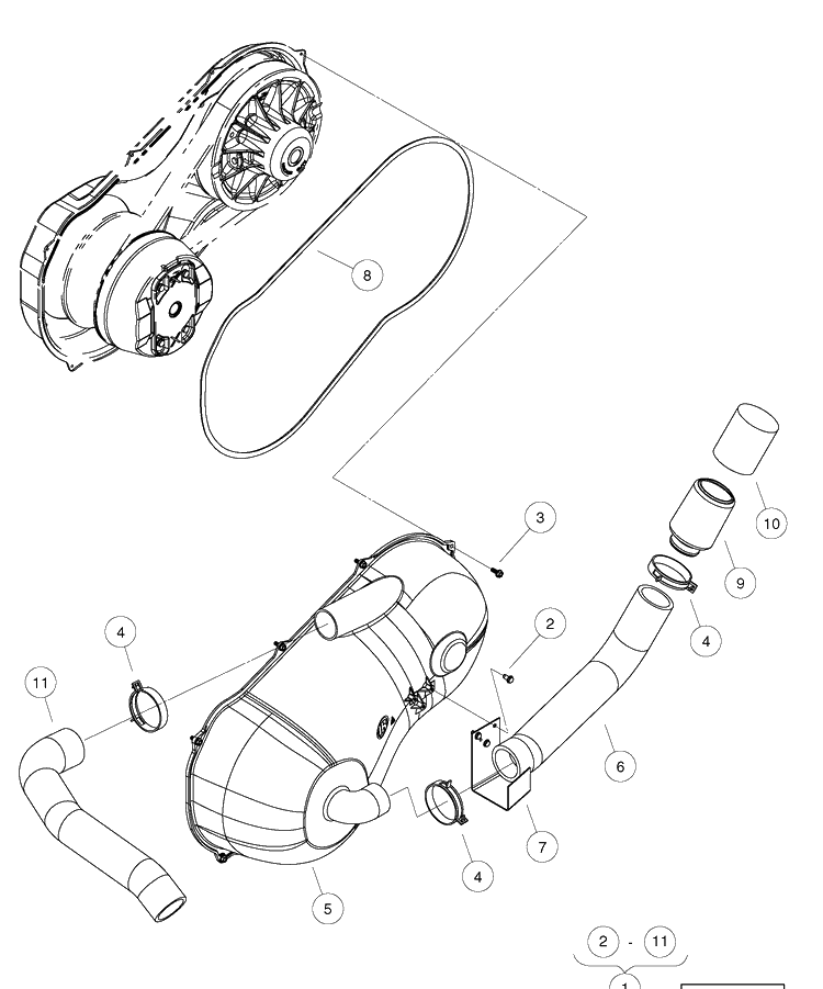 Clutch Cover (Sealed) Diagram and Parts List for HUV4421GXP 2009 Husqvarna Lawn Tractor