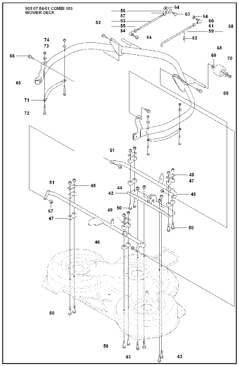 Mower Deck (Part 2) Diagram and Parts List for R175 2008-05 Husqvarna Lawn Tractor