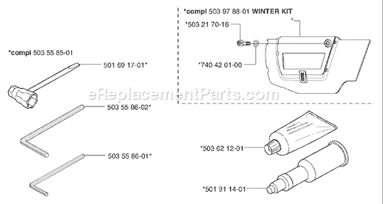 Page N Diagram and Parts List for 357 XP EPA -2003-04 Husqvarna Chainsaw