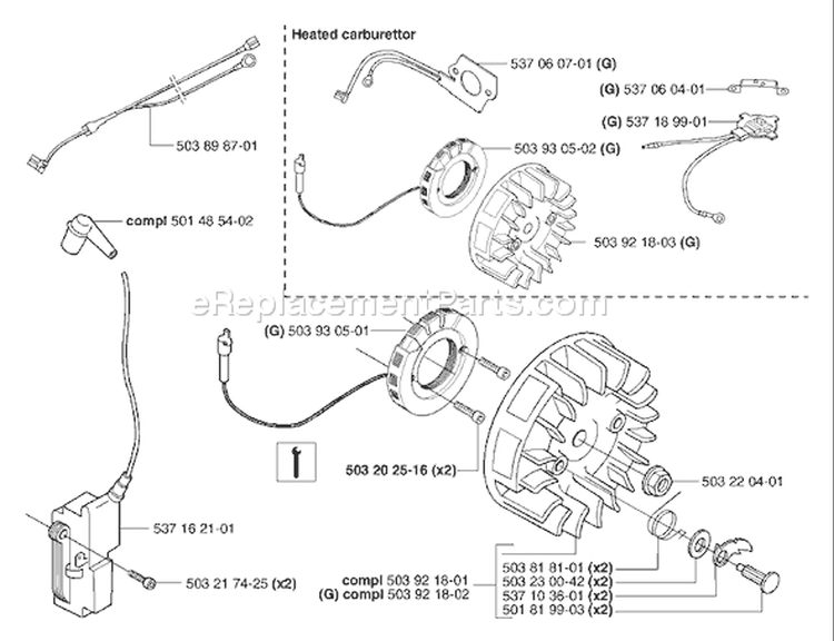 Page I Diagram and Parts List for 357 XP EPA -2003-04 Husqvarna Chainsaw