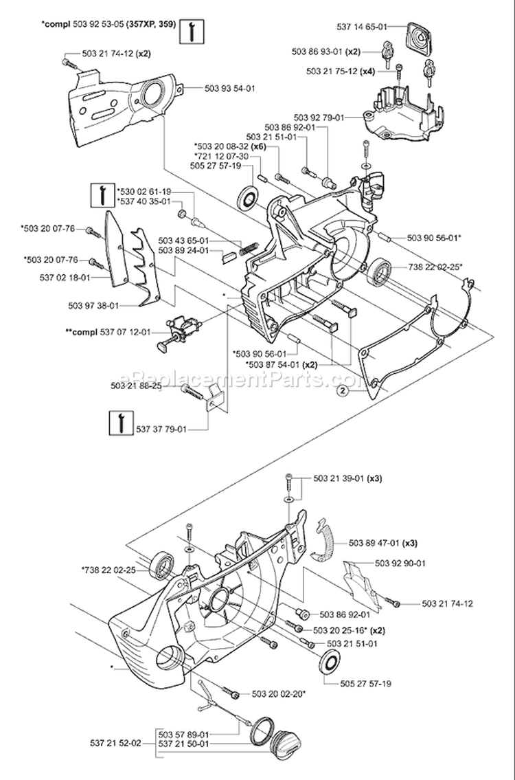 Page D Diagram and Parts List for 359 2006-02 Husqvarna Chainsaw