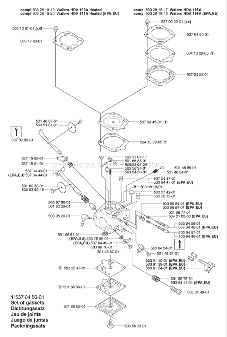 Page B Diagram and Parts List for 359 2007-03 Husqvarna Chainsaw