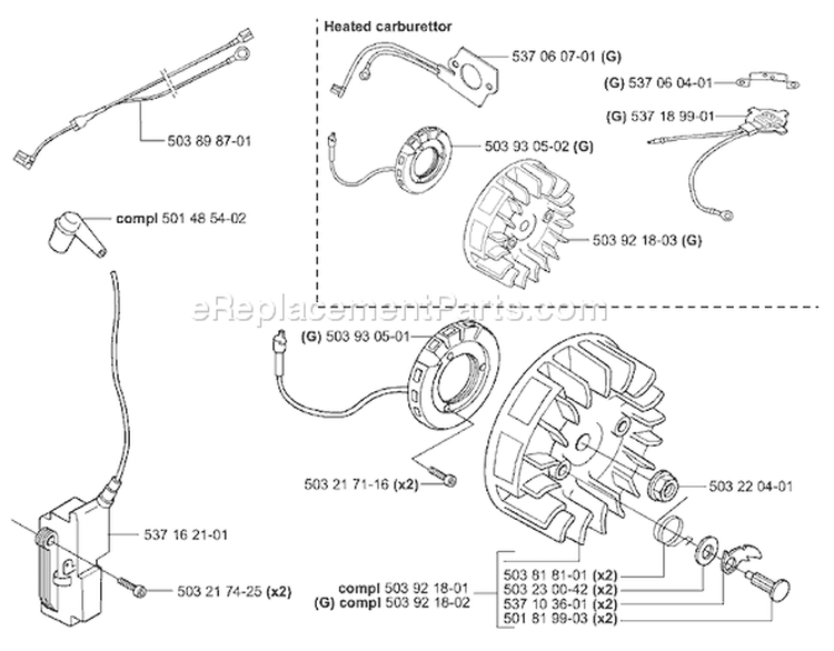 Page I Diagram and Parts List for 357EPA 357 EPA 2001-10 Husqvarna Chainsaw