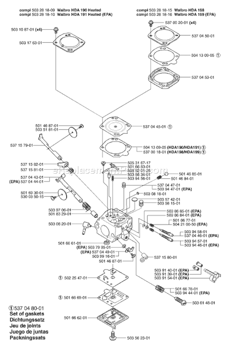 Page A Diagram and Parts List for 359EPA 359 EPA 2003-04 Husqvarna Chainsaw