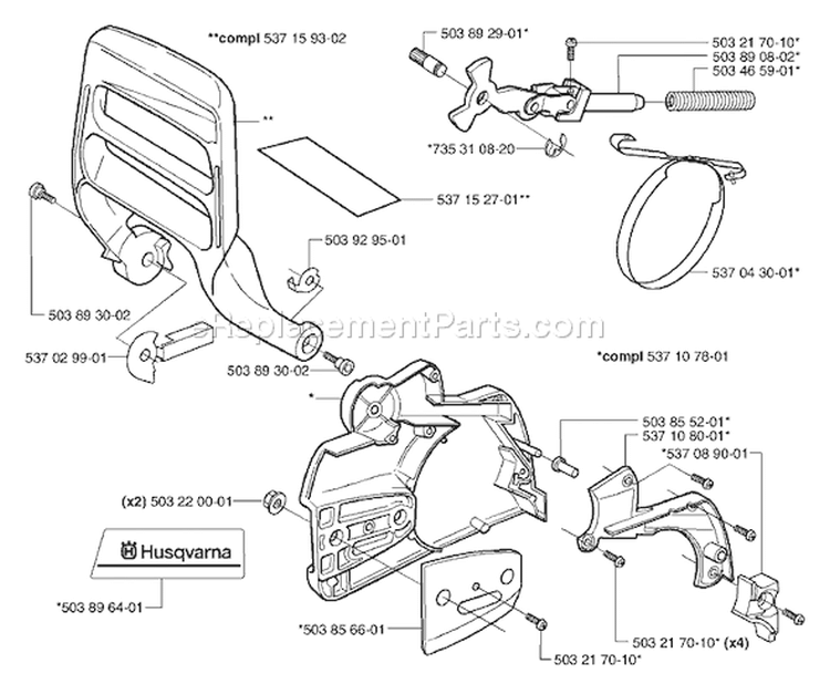 Page C Diagram and Parts List for 359EPA 359 EPA 2003-04 Husqvarna Chainsaw