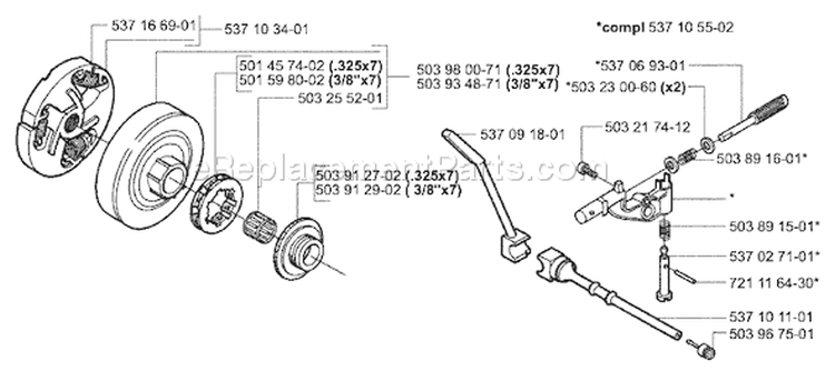 Page D Diagram and Parts List for 357XP 357 XP 2004-05 Husqvarna Chainsaw
