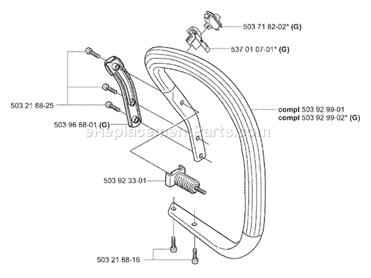 Page G Diagram and Parts List for 357XP 357 XP 2004-05 Husqvarna Chainsaw