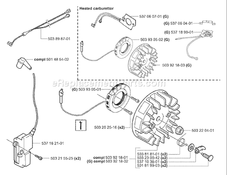 Page I Diagram and Parts List for 357XP 357 XP 2004-05 Husqvarna Chainsaw