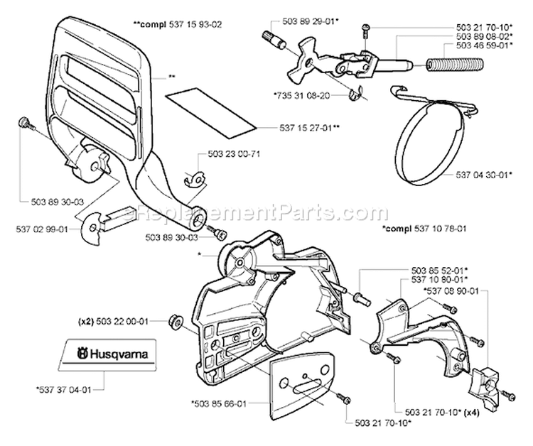 Page C Diagram and Parts List for 359 2005-02 Husqvarna Chainsaw