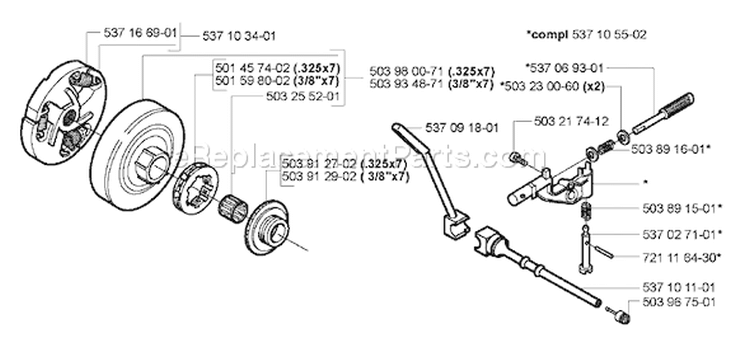 Page D Diagram and Parts List for 359 2005-02 Husqvarna Chainsaw