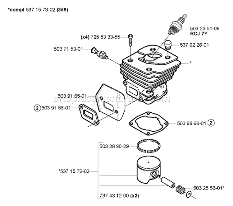 Page I Diagram and Parts List for 359 2005-02 Husqvarna Chainsaw