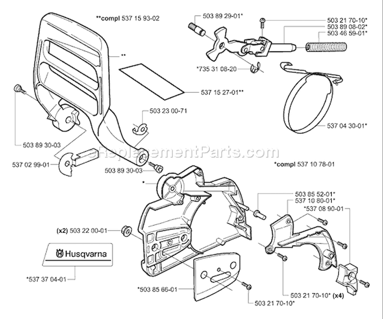Page C Diagram and Parts List for 359 2006-02 Husqvarna Chainsaw