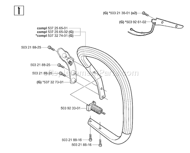 Page E Diagram and Parts List for 359 2006-02 Husqvarna Chainsaw