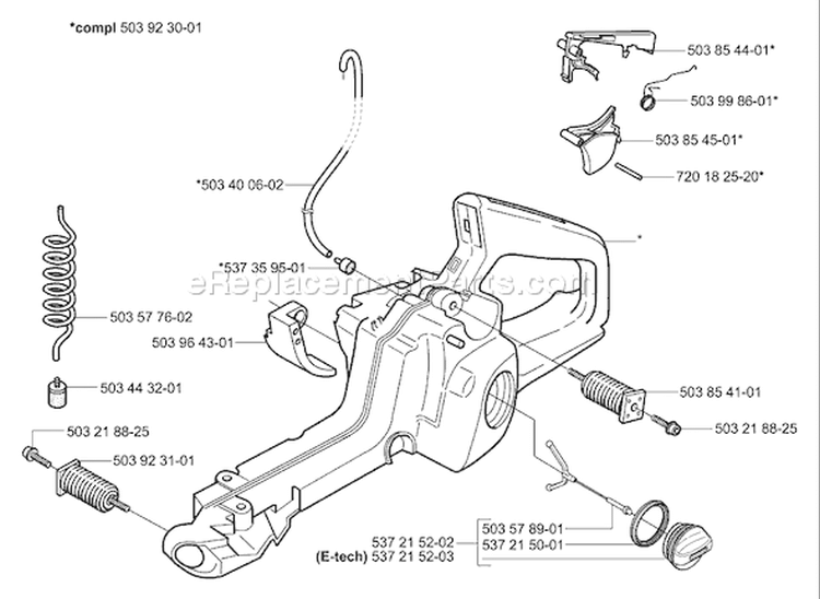 Page F Diagram and Parts List for 359 2006-02 Husqvarna Chainsaw