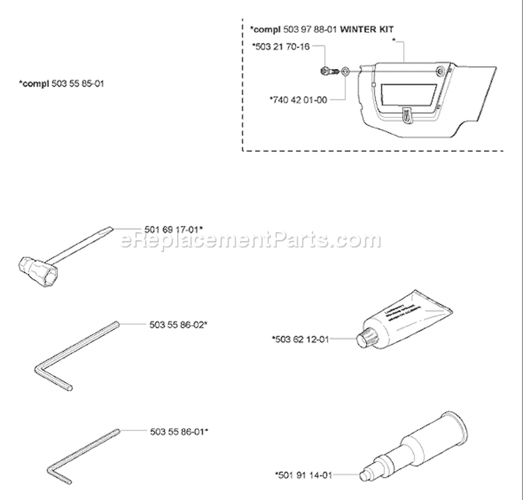 Page N Diagram and Parts List for 359 2007-03 Husqvarna Chainsaw