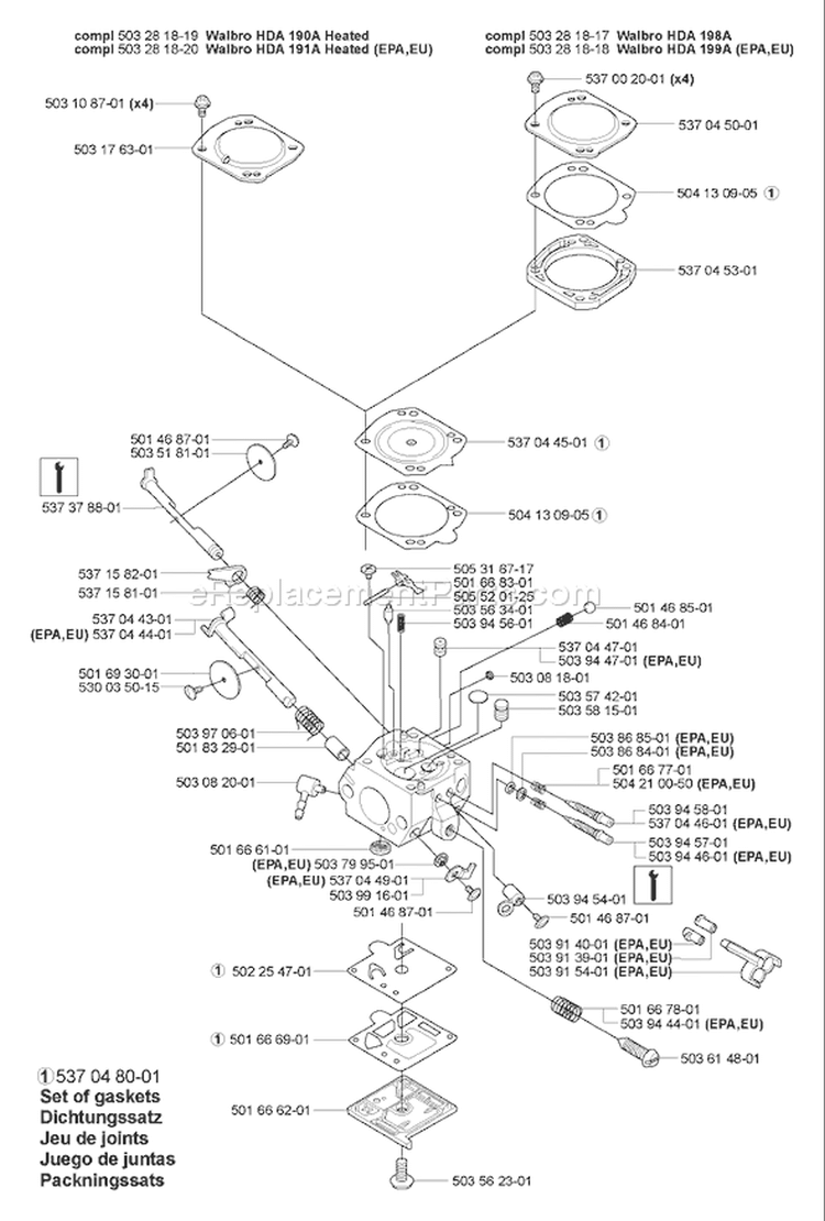 Page B Diagram and Parts List for 357 XP EPA -2007-03 Husqvarna Chainsaw