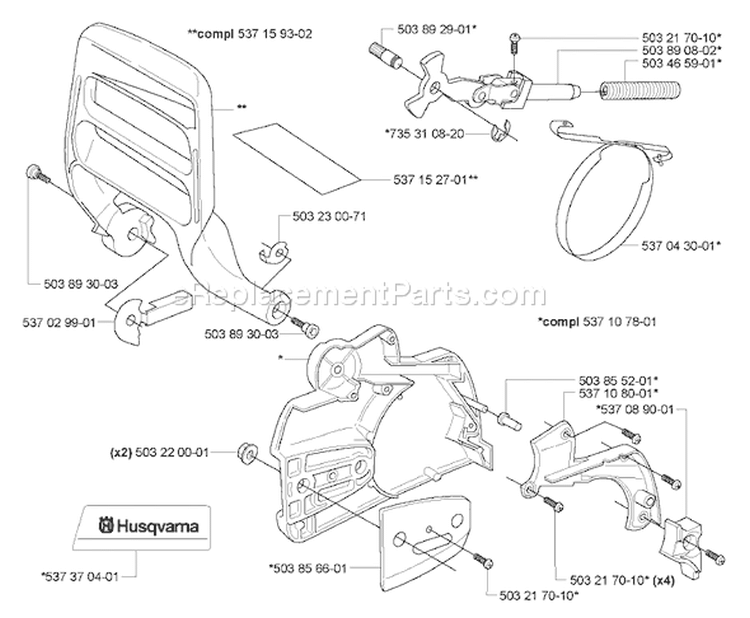 Page C Diagram and Parts List for 359 2007-03 Husqvarna Chainsaw